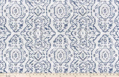 Premier Prints Jazmin Space Blue / White Slub Linen Native Trend Collection Multipurpose Fabric