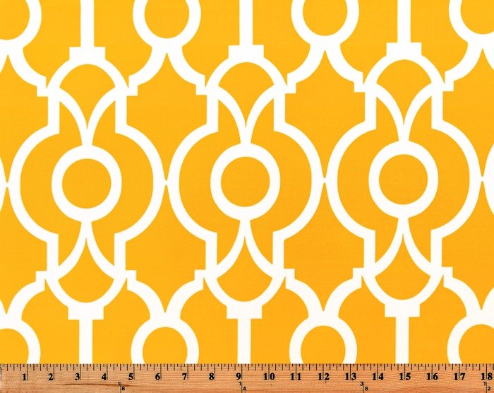 Sample of Premier Prints Lyon Citrus Yellow Upholstery Fabric