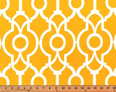 Sample of Premier Prints Lyon Citrus Yellow Upholstery Fabric