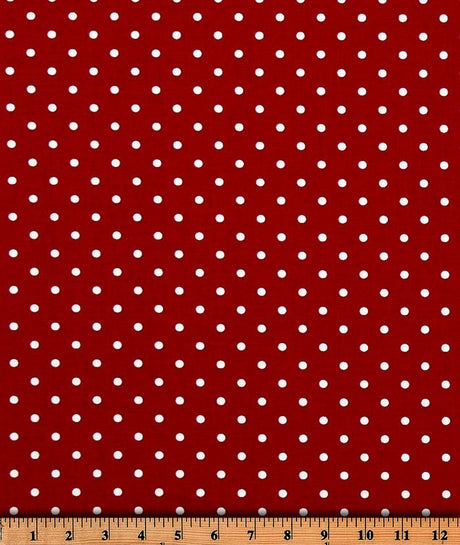 Premier Prints Mini Dot Lipstick / White Premier Basics Collection Multipurpose Fabric