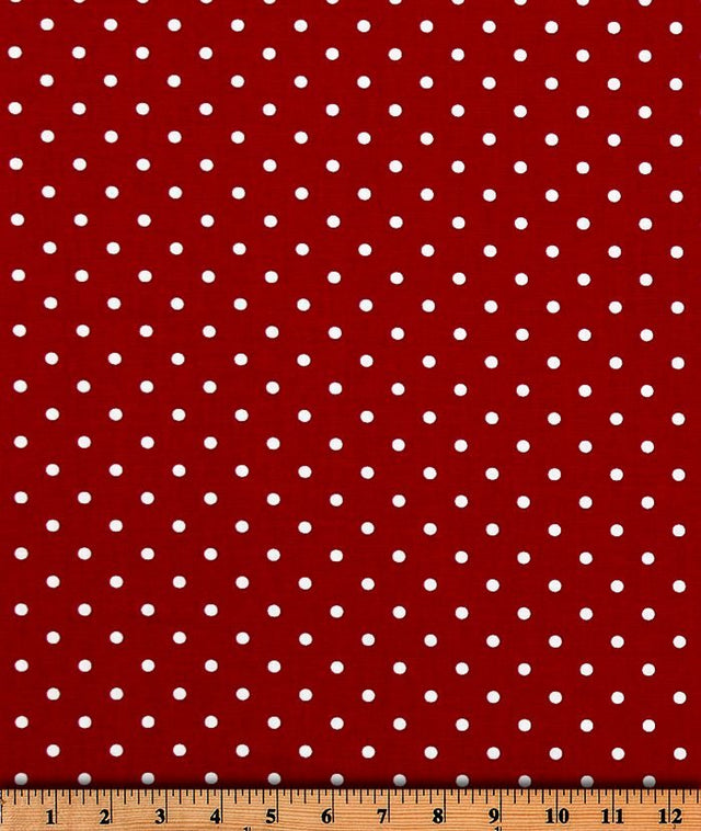 Premier Prints Mini Dot Lipstick / White Premier Basics Collection Multipurpose Fabric