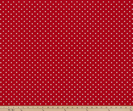Sample of Premier Prints Mini Dot Rojo Upholstery Fabric