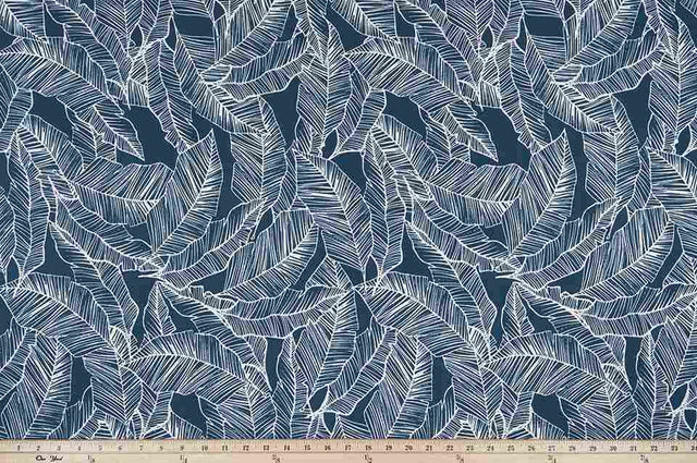 Sample of Premier Prints Pacific Zaffre / Polyester Serene Escape Collection Upholstery Fabric