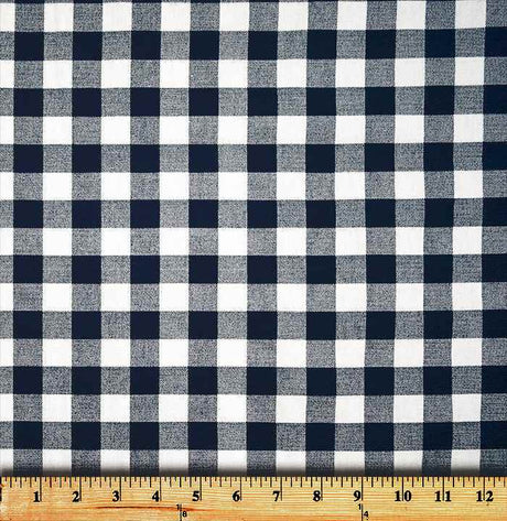 Premier Prints Plaid Premier Navy Premier Basics Collection Multipurpose Fabric