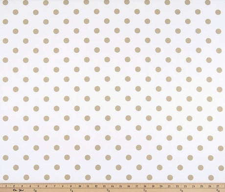 Premier Prints Polka Dot White / Athena Gold Premier Basics Collection Multipurpose Fabric
