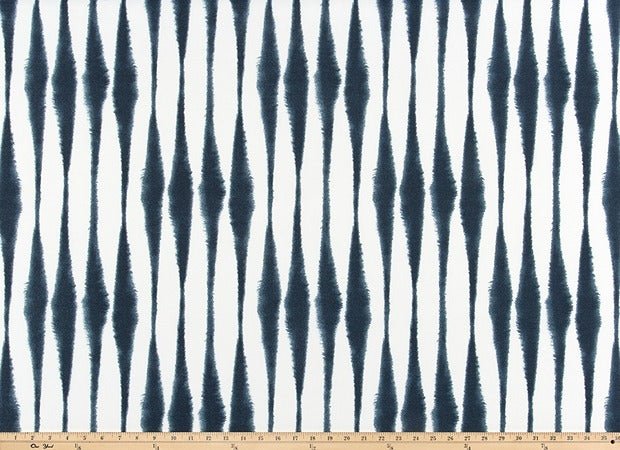 Sample of Premier Prints Salix Passport Navy Upholstery Fabric