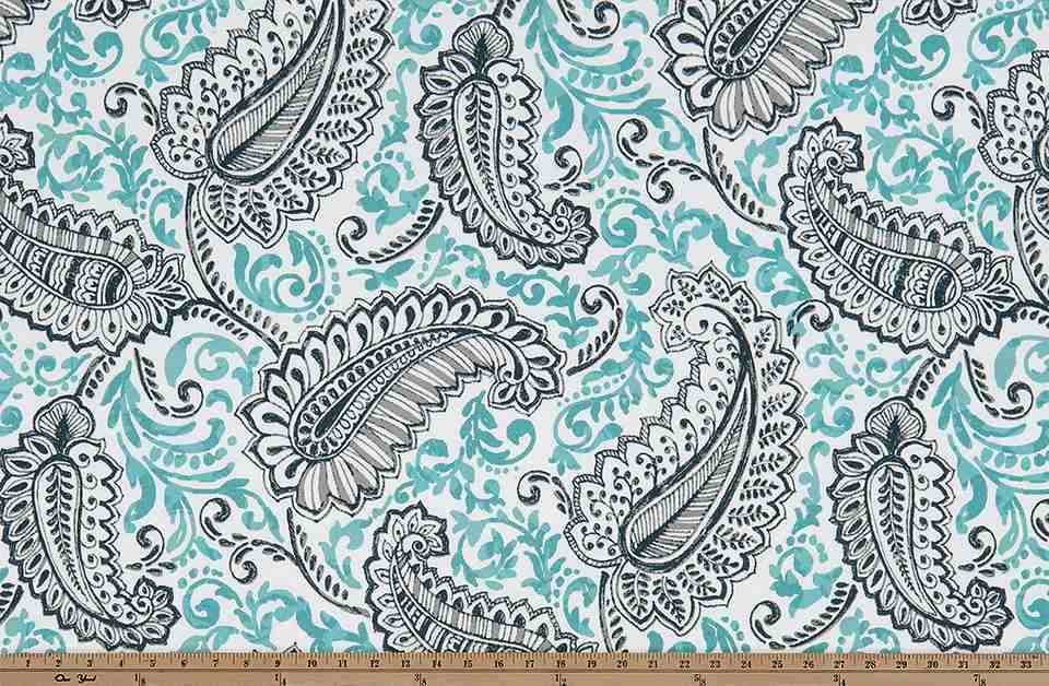 Sample of Premier Prints Shannon Oxford / Ocean Upholstery Fabric