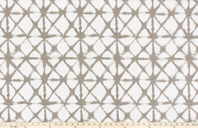 Sample of Premier Prints Shibori Net Acorn Luxe Polyester Garden Retreat Outdoor Collection Upholstery Fabric