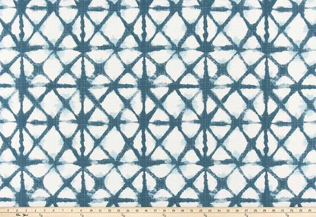 Sample of Premier Prints Shibori Net Deep River Luxe Polyester Garden Retreat Outdoor Collection Upholstery Fabric