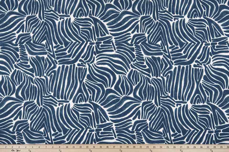 Sample of Premier Prints Sinharaja Zaffre / Polyester Serene Escape Collection Upholstery Fabric