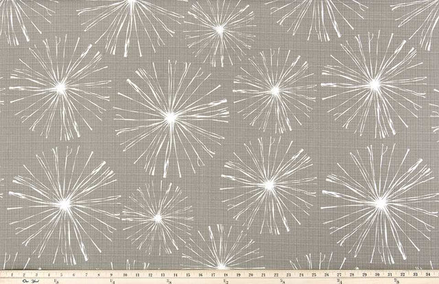 Sample of Premier Prints Sparks Oyster / Luxe Polyester Upholstery Fabric