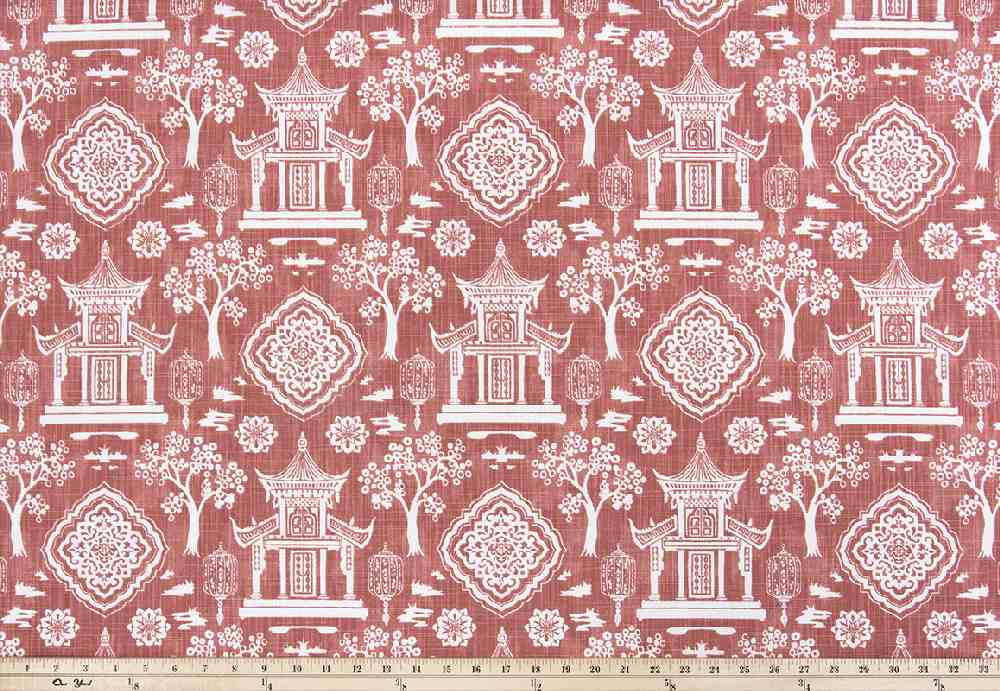 Premier Prints Spirit Scarlet Slub Canvas Chinoiserie Collection Multipurpose Fabric