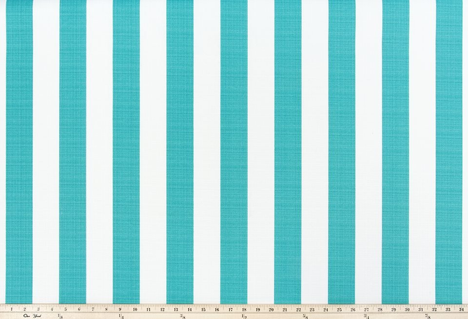 Sample of Premier Prints Stripe Ocean / Luxe Polyester Upholstery Fabric
