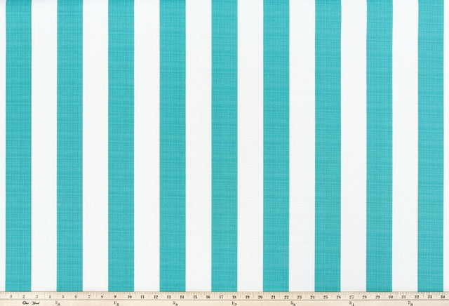 Sample of Premier Prints Stripe Ocean / Luxe Polyester Upholstery Fabric