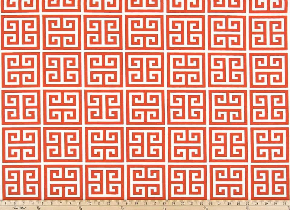 Sample of Premier Prints Towers Orange Upholstery Fabric
