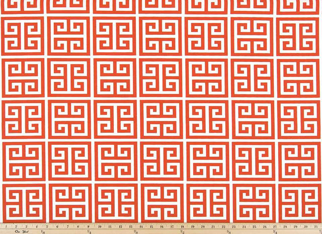 Sample of Premier Prints Towers Orange Upholstery Fabric