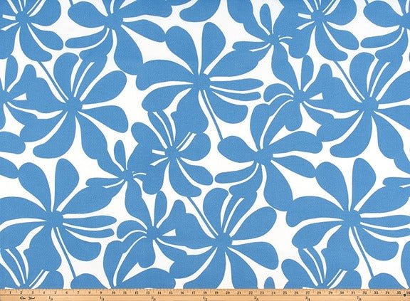 Sample of Premier Prints Twirly Courtyard Blue Upholstery Fabric