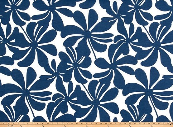 Sample of Premier Prints Twirly Courtyard Navy Upholstery Fabric