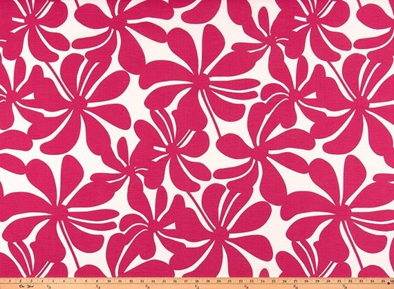 Sample of Premier Prints Twirly Jazz Pink Upholstery Fabric