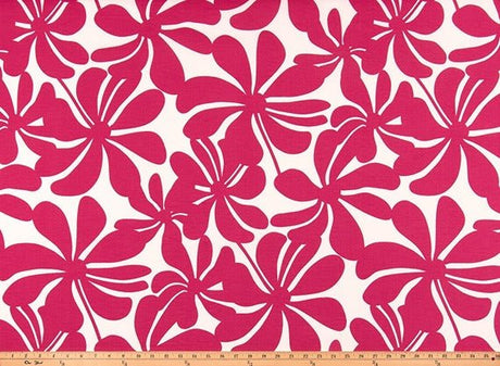 Sample of Premier Prints Twirly Jazz Pink Upholstery Fabric