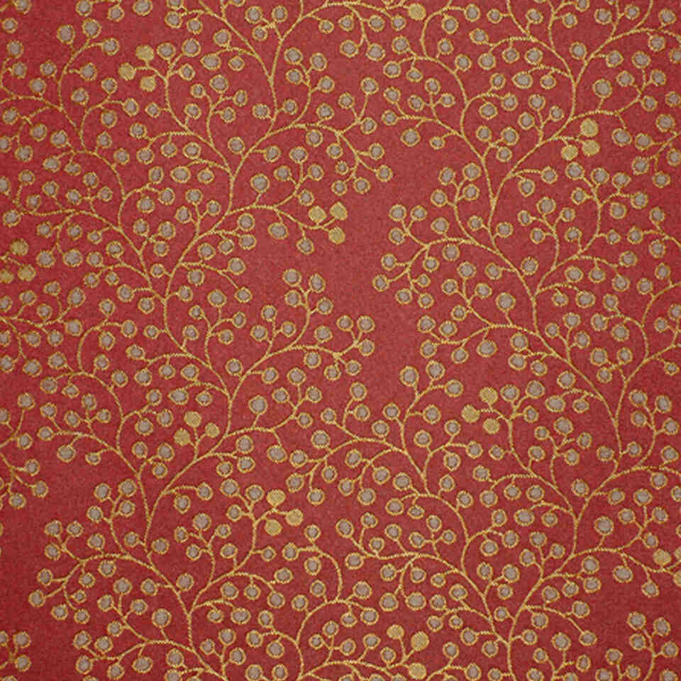 Robert Allen Contract Berry Stems Cabernet Indoor Upholstery Fabric