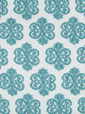 Robert Allen Floret Corsage Aqua Color Library Collection Indoor Upholstery Fabric