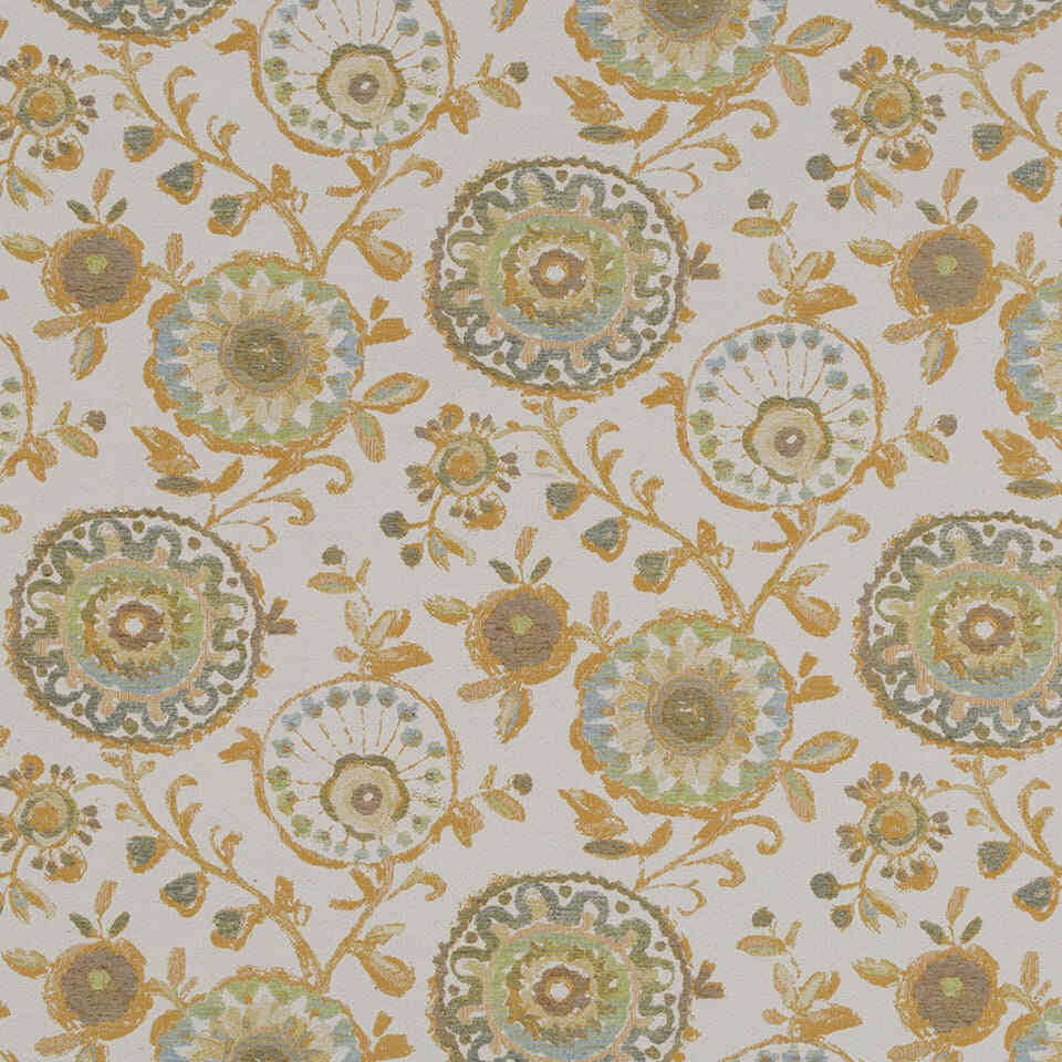Robert Allen Gali Suzani Butternut Color Library Collection Indoor Upholstery Fabric