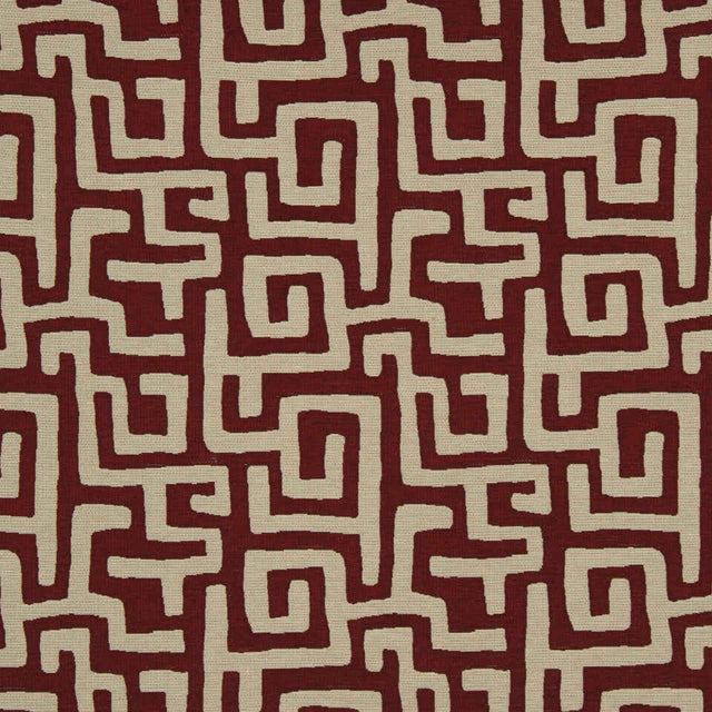 Robert Allen Maze Along Red Hot Color Library Collection Indoor Upholstery Fabric