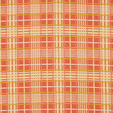 Robert Allen Tartan Web Melon Color Library Collection Indoor Upholstery Fabric