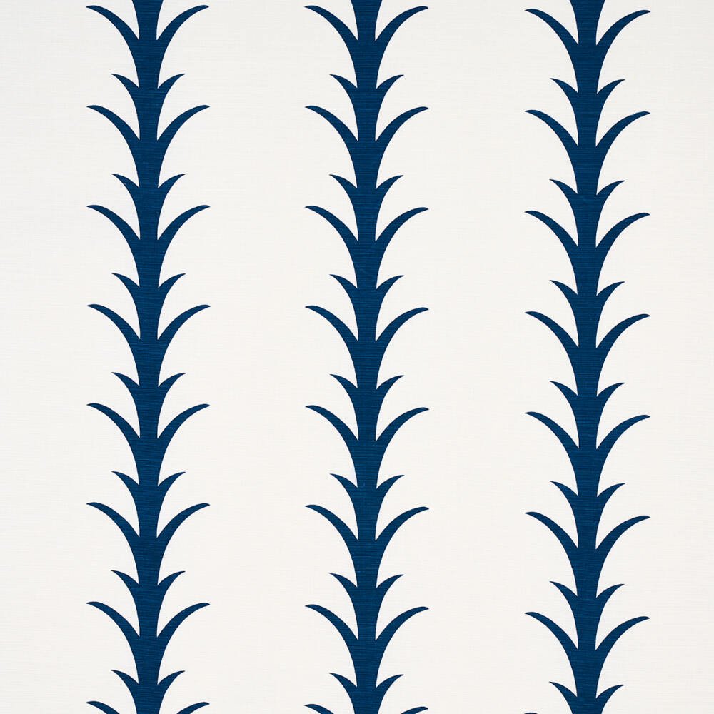 Schumacher Acanthus Stripe Navy 177635 Moon River Collection Indoor Upholstery Fabric