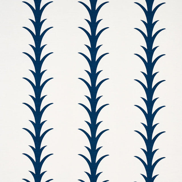 Schumacher Acanthus Stripe Navy 177635 Moon River Collection Indoor Upholstery Fabric