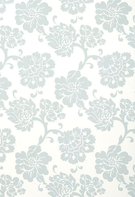 Sample of Schumacher Albero Floreale-Aqua 5003622 Luxury Decor Wallpaper