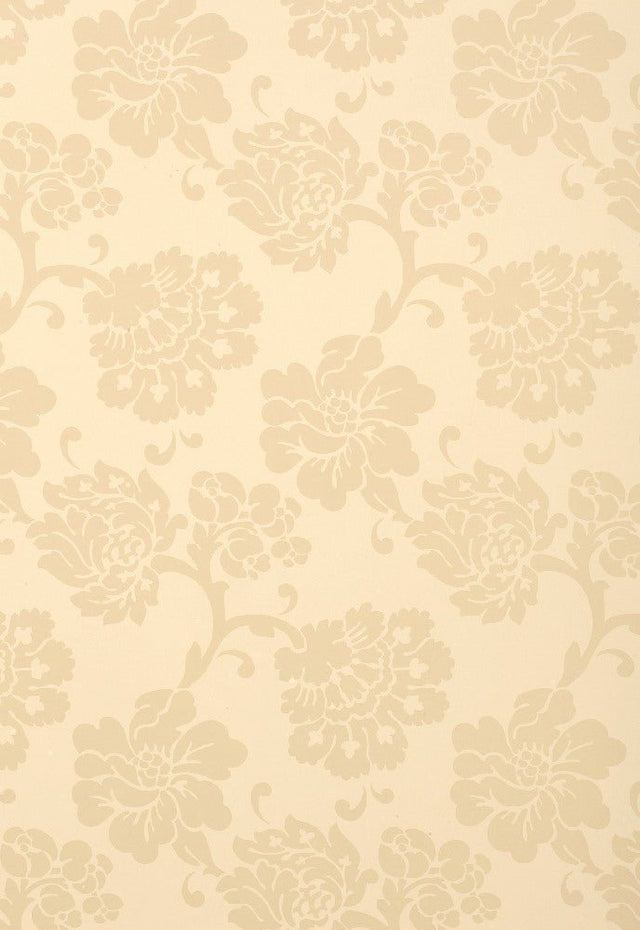 Sample of Schumacher Albero Floreale-Bisque 5003623 Luxury Decor Wallpaper