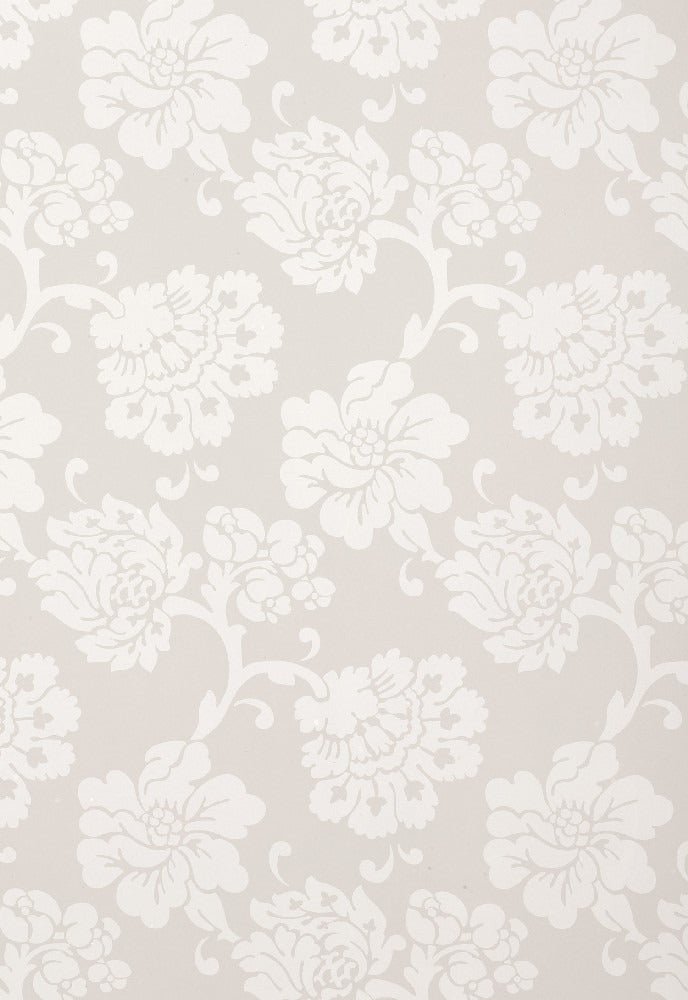 Sample of Schumacher Albero Floreale-Grey 5003624 Luxury Decor Wallpaper