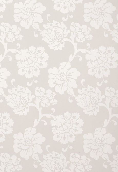 Sample of Schumacher Albero Floreale-Grey 5003624 Luxury Decor Wallpaper