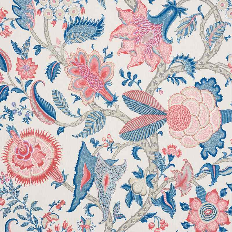 Schumacher Arborvitae Rose and Delft 177370 Schumacher Classics Collection Indoor Upholstery Fabric