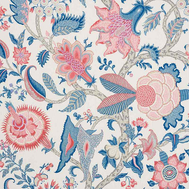 Schumacher Arborvitae Rose and Delft 177370 Schumacher Classics Collection Indoor Upholstery Fabric