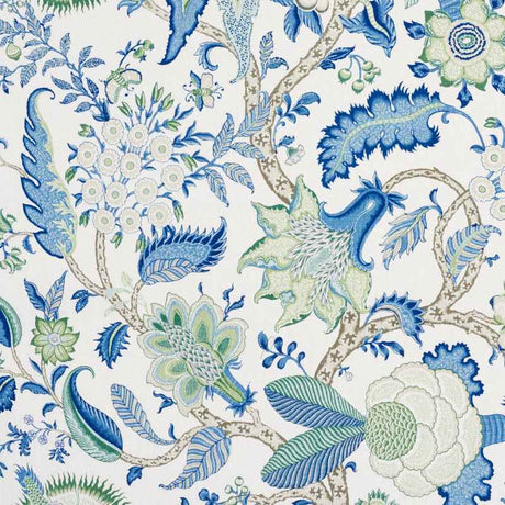 Schumacher Arborvitae Viridian and Blue 177372 Schumacher Classics Collection Indoor Upholstery Fabric