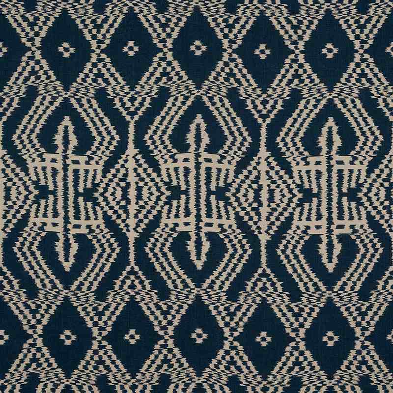 Schumacher Asaka Ikat Indigo 176095 Ikat Collection Indoor Upholstery Fabric