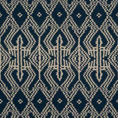 Schumacher Asaka Ikat Indigo 176095 Ikat Collection Indoor Upholstery Fabric