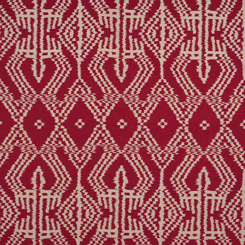 Schumacher Asaka Ikat Red 176090 Ikat Collection Indoor Upholstery Fabric
