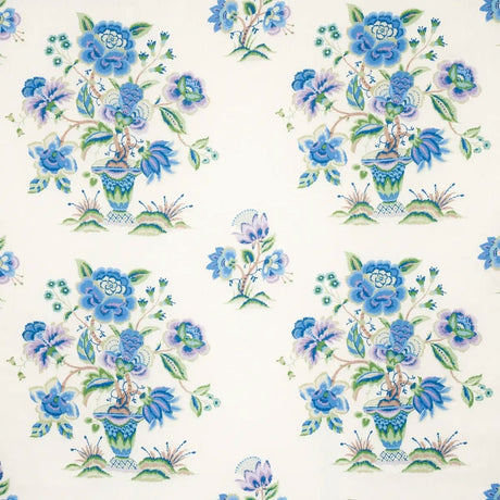 Schumacher Ashford Linen Cornflower And Lilac 180041 Schumacher Classics Collection Indoor Upholstery Fabric