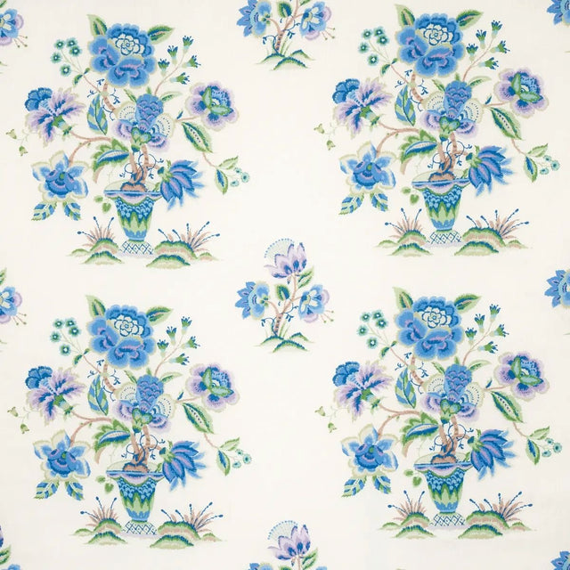 Schumacher Ashford Linen Cornflower And Lilac 180041 Schumacher Classics Collection Indoor Upholstery Fabric
