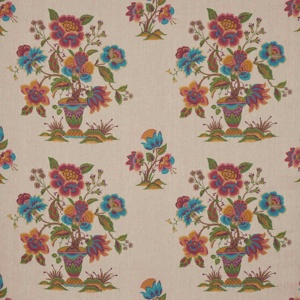 Schumacher Ashford Linen Mulberry And Natural 180043 Schumacher Classics Collection Indoor Upholstery Fabric