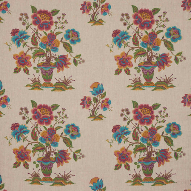 Schumacher Ashford Linen Mulberry And Natural 180043 Schumacher Classics Collection Indoor Upholstery Fabric