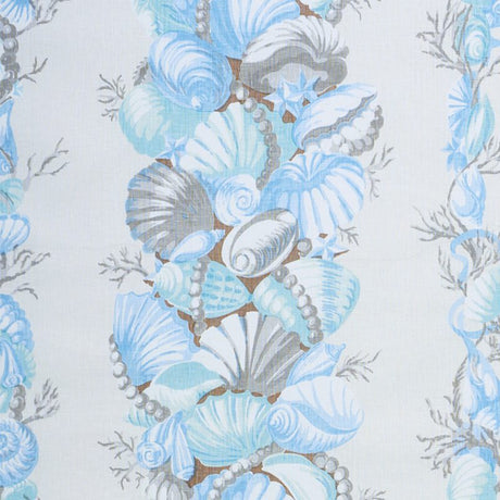 Schumacher Bedolina Chintz Blue and Grey 178780 Schumacher Classics Collection Indoor Upholstery Fabric