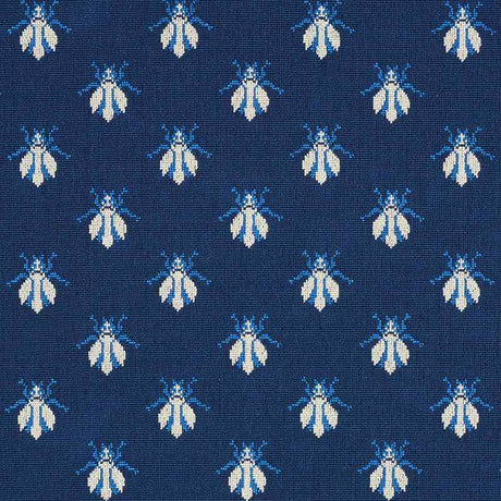 Schumacher Bee Epingle Blue 77411 Cut and Patterned Velvets Collection Indoor Upholstery Fabric