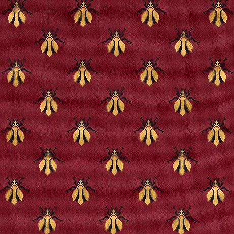 Schumacher Bee Epingle Red 77410 Cut and Patterned Velvets Collection Indoor Upholstery Fabric