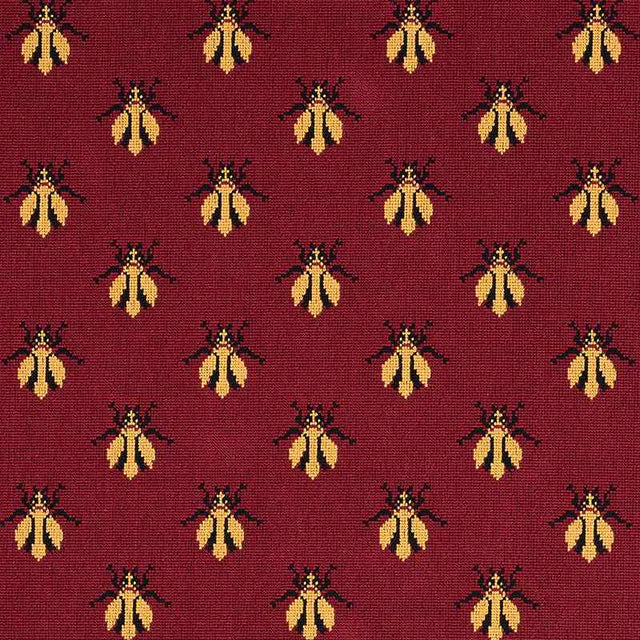 Schumacher Bee Epingle Red 77410 Cut and Patterned Velvets Collection Indoor Upholstery Fabric