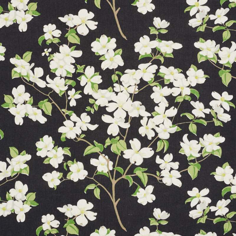 Schumacher Blooming Branch Black 177412 Schumacher Classics Collection Indoor Upholstery Fabric